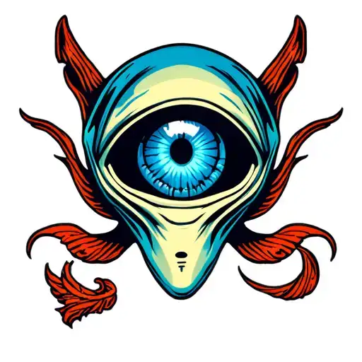 Blue Eye Alien Head