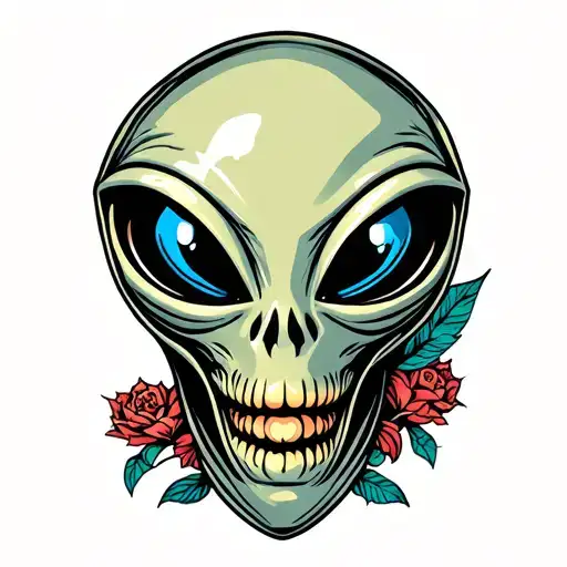 Blue Eyes Alien Head