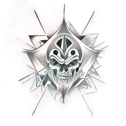 A Black-grey Tattoo Of An Abstract Art Piece Representing Mental Health And Family