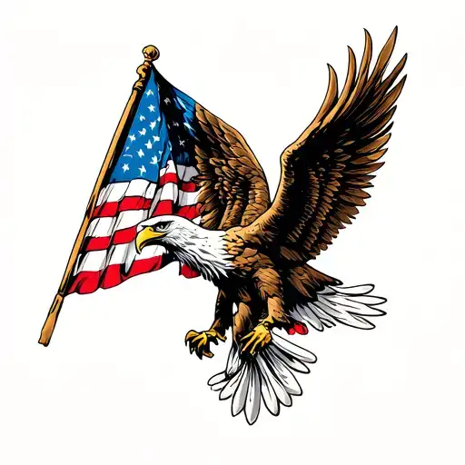 St Michael With Eagle And Flag