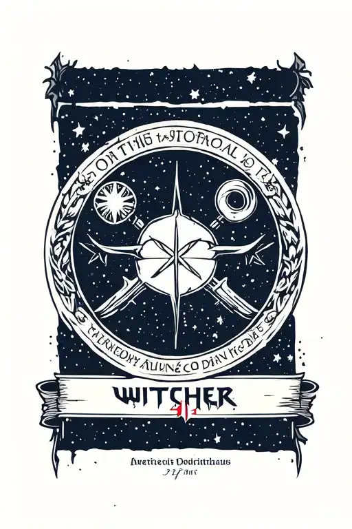 Witcher 3 Signs In A Circle With Night Sky