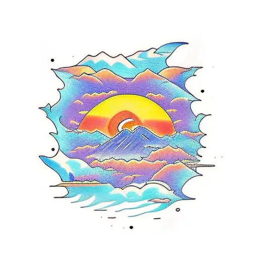 Sunset Ocean Mountains Waterfalls Undewawater Philippines