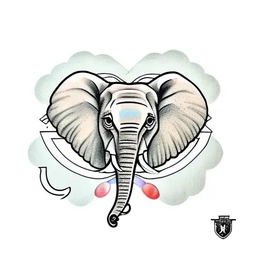 Elephant With Rosary And Clock