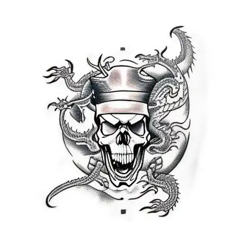 Skull And Dragon