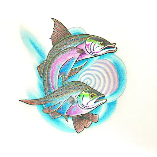 A Trout Jumping Out Of An Infinity Symbol