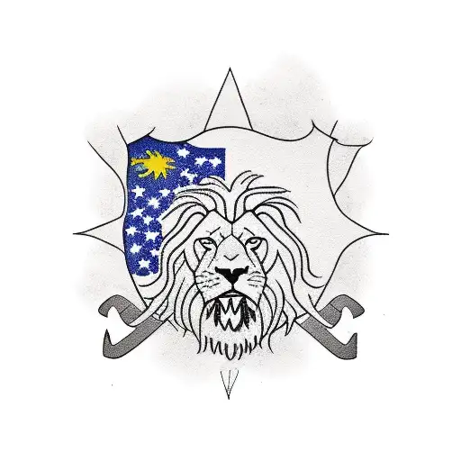 Lion With Nepal Flag