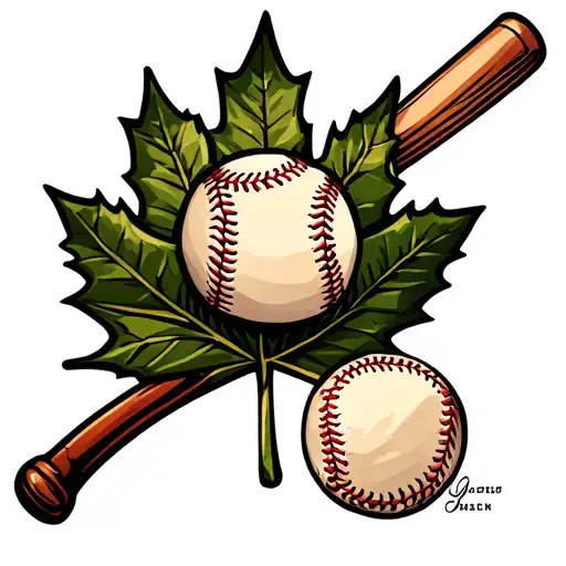 Baseball In Maple Leaf