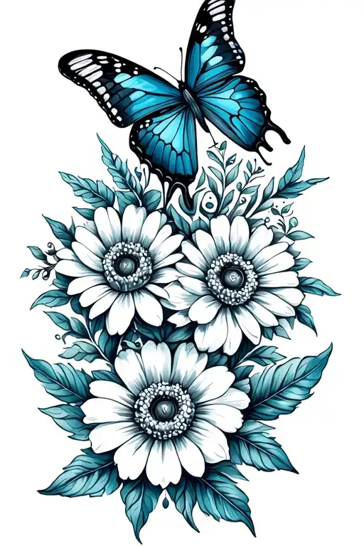 Traditional Tword With Butterfly On One Side And Fine Line Flowers On The Other