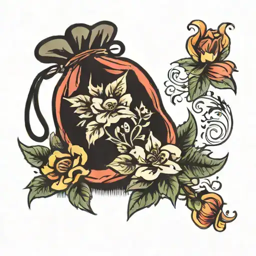 Floral Money Bag Falling Over