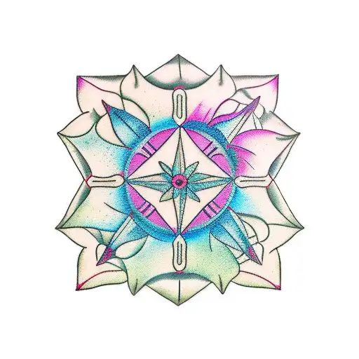 Wind Rose With Flower