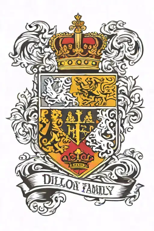 Dillon Family Crest Heraldry Crown