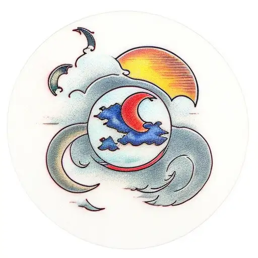 Last Quarter Moon And Waxing Crescent Moon