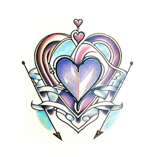 Art Nouveau Inspired Heart With Arrow Design