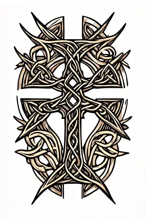 Celtic Cross Tattoo Minimal