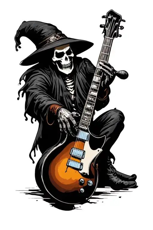 Grim Reaper Playing A Metal Guitar