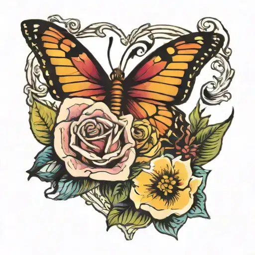 Heart And Scorpio An Butterfly Flying