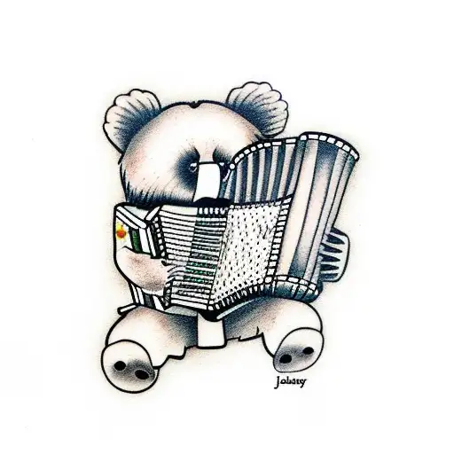 Beggar Bear Playing Accordion