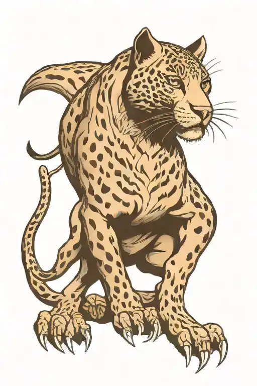 Black Panther Animal Full Body Greyscale