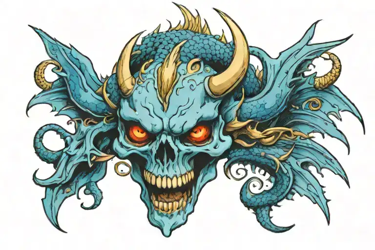 Blue Dragon Skull