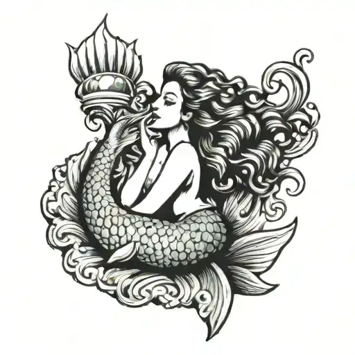 Mermaid On Queen Conch Shell