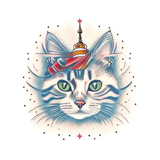 A Cat Drink Russian Vodka