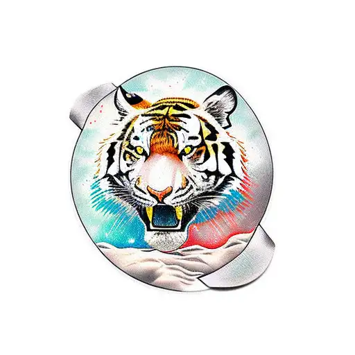 Tiger Mural In A 2Cm By 10Cm Area