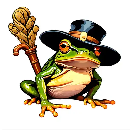 Frog With Hat And Cane