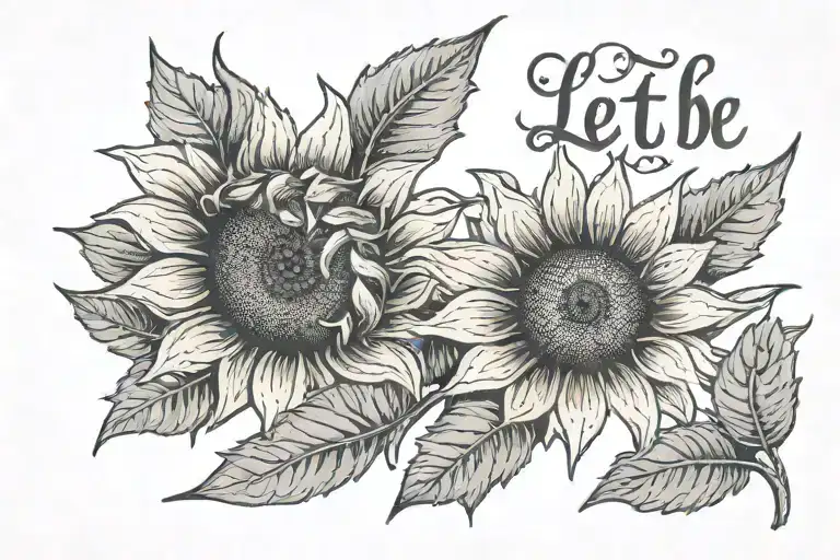 Sunflower With Words Let It Be