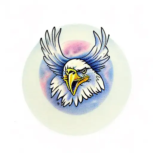 Bald Eagle Clutching Planet Earth In Its Talons