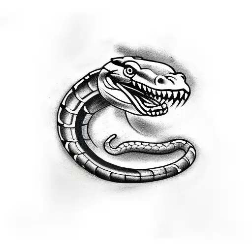 Angry Colorful King Cobra Snake With Some Bamboo Leaves Around Him