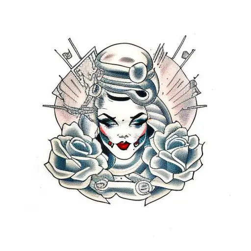 Woman Wrapped By Snake