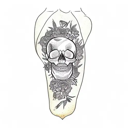 A Skull With Flowers