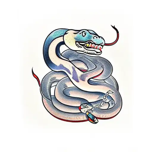 Snake And Japanese Mask Sleeve