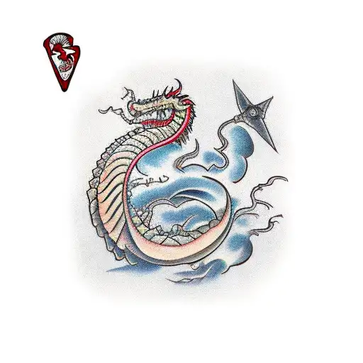 Long Dragon Rolled Up On A Sword