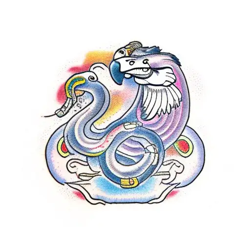 A Condor With A Puma And A Snake