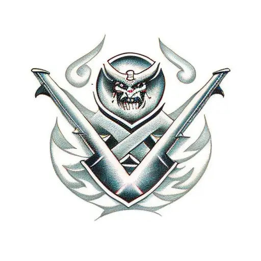 Design A Traditional Tattoo Featuring The Iconic Demon Slayer Sword