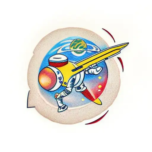 Astronaut And Planets