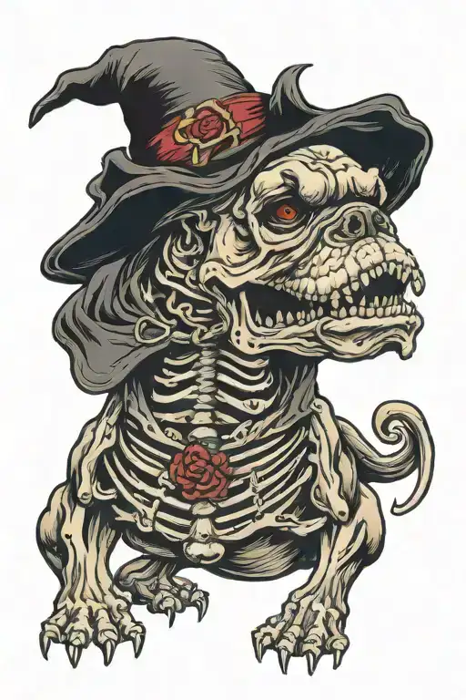 Bulldog Skeleton Grim Reaper