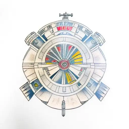 Millennium Falcon With Indian Jones Whip