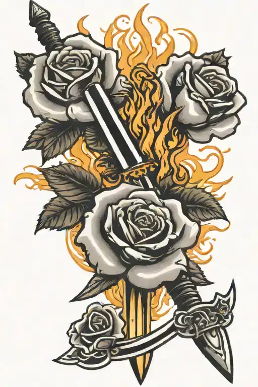 Roses Swords Fire