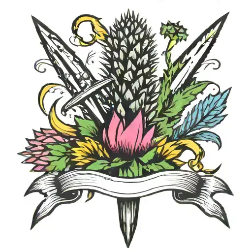Dagger With Thistle