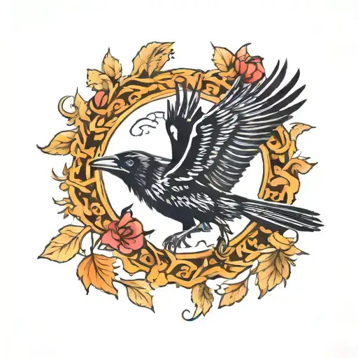 Raven And Wolves Running