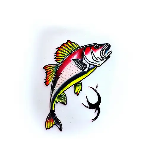 Fishing Lure Red Yellow And Black