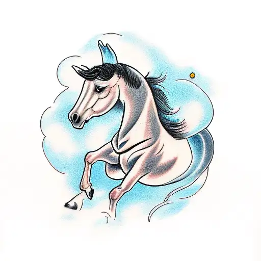 Horse With Trees And Wind