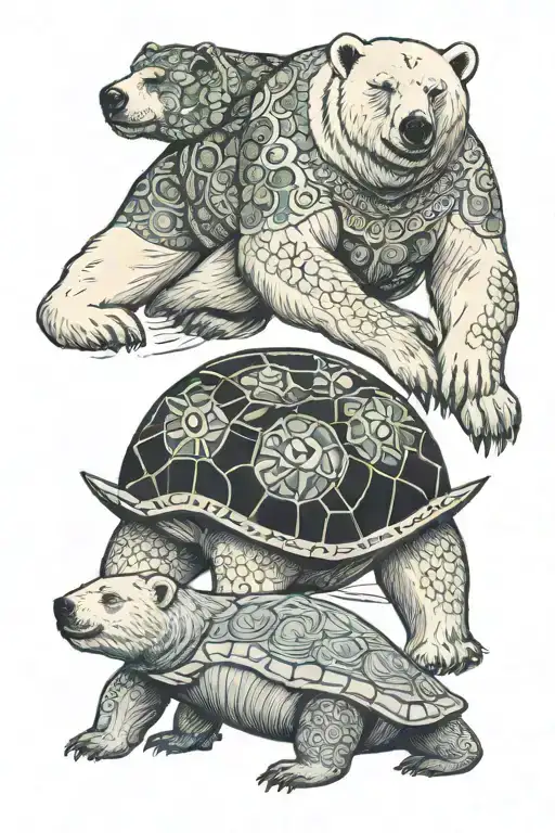 Polar Bear With Turtle Shell Merging