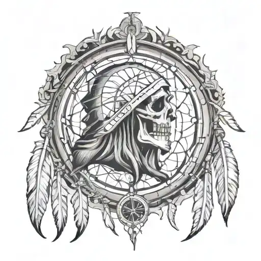 Grim Reaper In A Dream Catcher Very Detailed Portrait