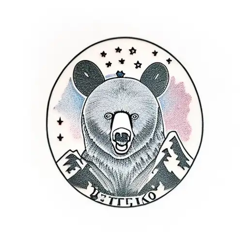 Black Bear In Front Of The Shenandoah Mountains