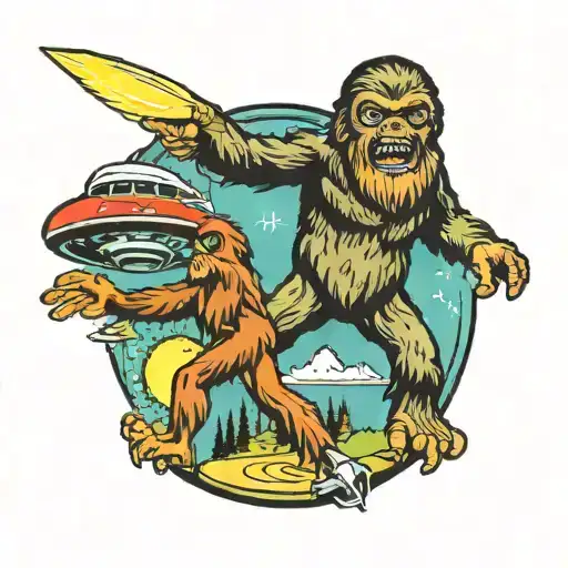 Ufo Abducting Bigfoot