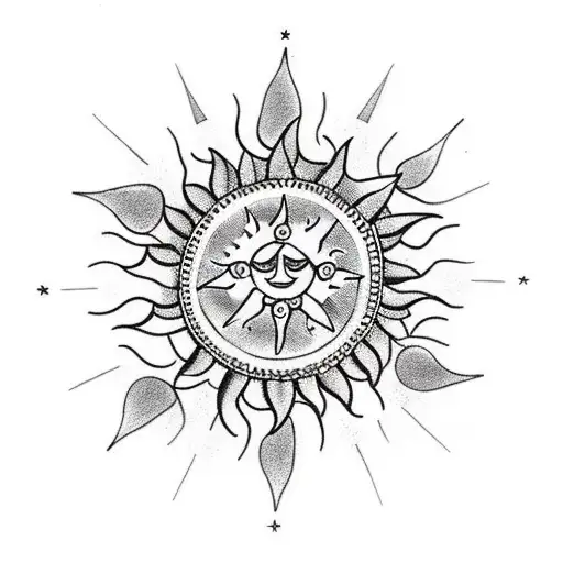 A Tambourine With A Snowflake And A Sun