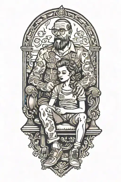 Father Daughter Sitting